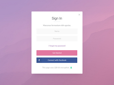 Project Popups facebook faq flat form login popup register service sign in sign up simple ui