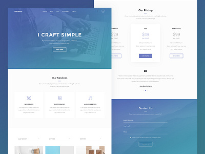 One Page — Portfolio Theme gallery grid onepage personal photography portfolio product services theme ui ux