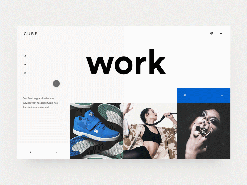 Cube Landing Animation animation menu gallery flat landing page personal photography portfolio web design cube web ux ui