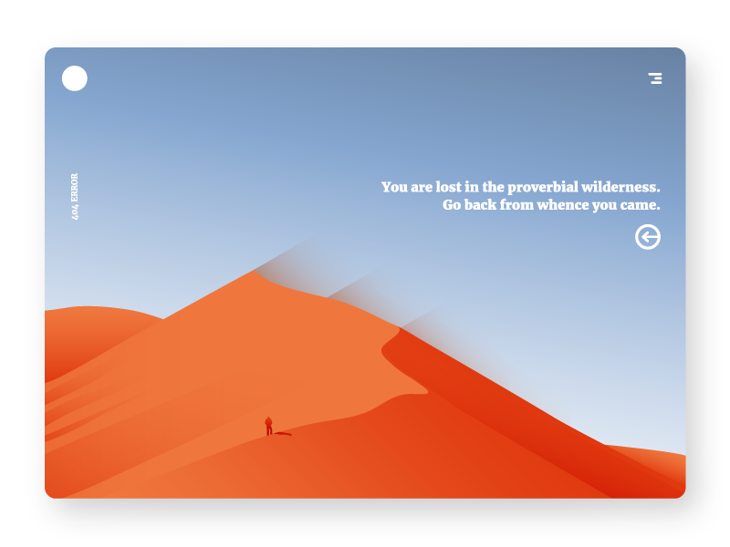 DAILY UI - 404 PAGE lost wilderness desert error 404 illustration ui dailyui