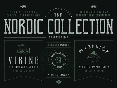 The Nordic Collection celtic design gaelic hand drawn illustration logo nordic poster art typography vector viking