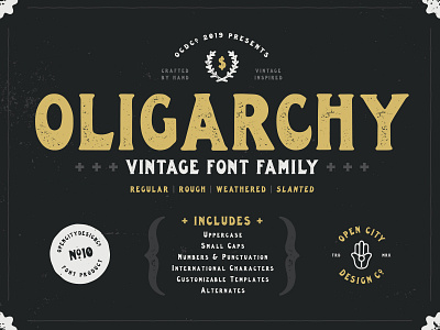 Oligarchy band art branding design font font family hand drawn illustration logo poster art texture typography vector vintage