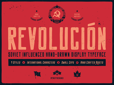 New typeface - Revolucion band art branding brutalist canada design font font family grunge texture hand drawn illustration logo poster art revolution revolutionary soviet texture typography vector vintage