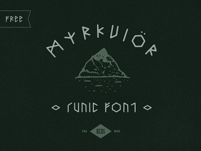 Free font Friday - Myrkvior branding design font free hand drawn history illustration logo nordic poster art runic texture typography vector vintage