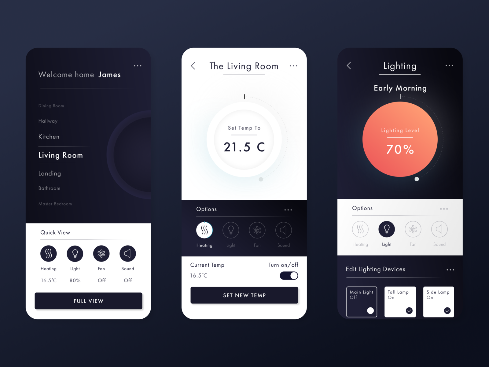 Home Control Mobile App by Lucky Duck on Dribbble