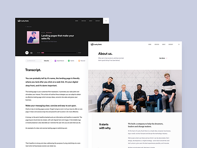 About Us and Podcast Page about us agency website branding design development illustration landing page podcast tech typography ui user experience user interface ux web websites