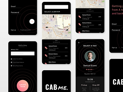 Taxi Mobile App branding cab dailyui design development mobile mobile app mobile ui taxi app ui user experience user interface ux