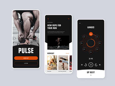 Workout app app dailyui design mobile app mobile ui pulse sport sports ui user experience user interface ux workout