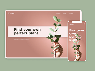 Calathapp landingpage plants webdesign