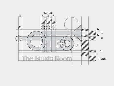 Grid work for Music Room Logo geometric grid icon logo logo design