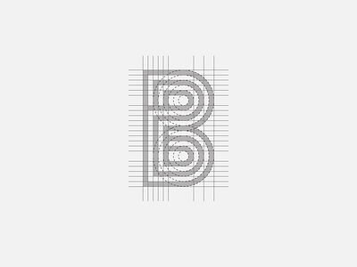 "B" Monogram Grid 2d badge branding branding design design flat graphic icon identity identity design illustration lettering logo logotype minimal monogram stationery type typography vector