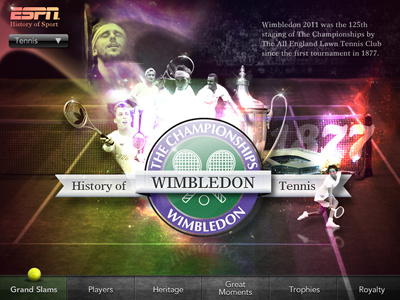 Tennis app design espn interface sports tablet tennis wimbledon
