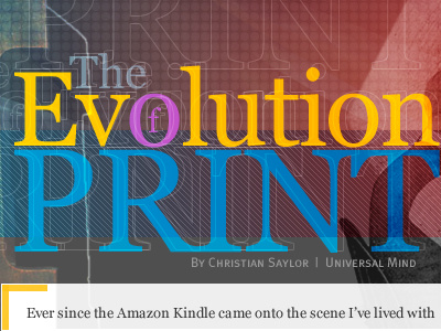 The Evolution of Print article blue design digital evolution kindle pink print publication tablet yellow