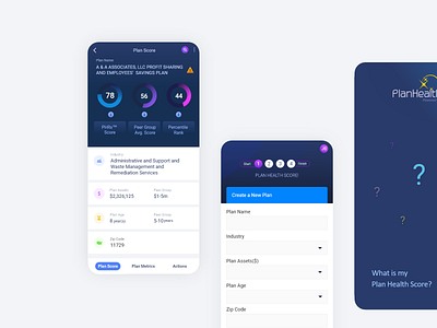 PlanHealth App - Check the Plan Score app dashboad design detail form illustration splashscreen typography ui ui design ux vector