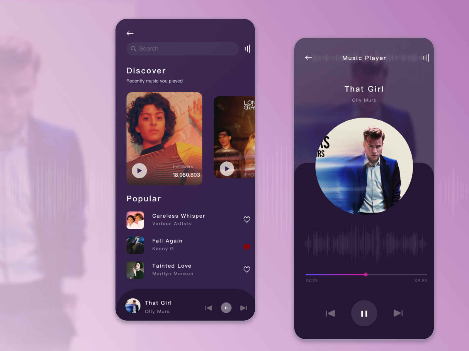 Music app by Ruohan on Dribbble