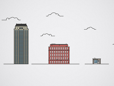 Small, Medium or Large buildings clouds illustrator large medium sizes small