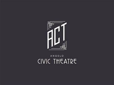 ACT: Angelo Civic Theatre artdeco logo minimal modern monogram theatre