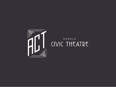 ACT: Angelo Civic Theatre artdeco logo minimal modern monogram