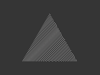 Wavy Triangle icon line art minimal shape vector