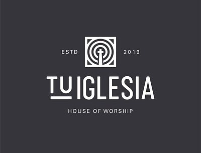 TU IGLESIA (vertical) church logo clean logo minimal modern sans symbol