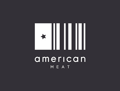 American Meat Logo america barcode brand logo minimal