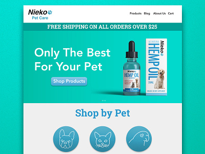 Nieko Pet Co Website header icons ux ux ui web website