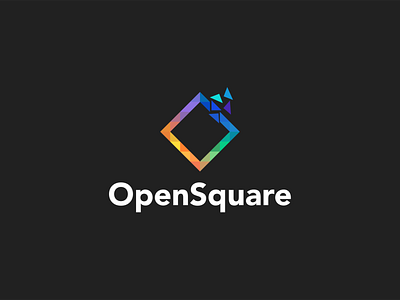 OpenSquare Logo branding concept design illustration logo minimalist multicolor square typography vector