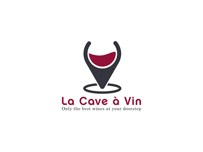 La Cave A Vin Logo branding concept design glass icon illustration logo minimalist online shop typography vector wine winery