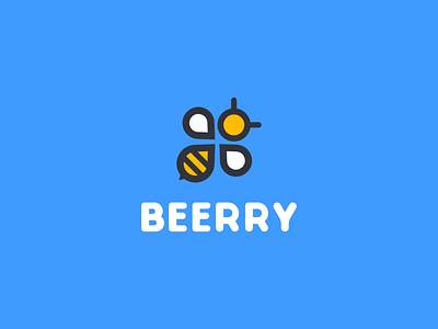 Beerry Logo animal bee branding concept design icon illustration logo minimalist saas typography vector