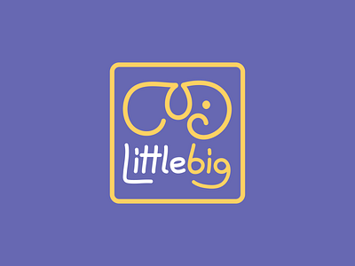 Littlebig Logo animal baby branding concept creative cub design elephant illustration kids line lineart logo minimalist shop typography vector