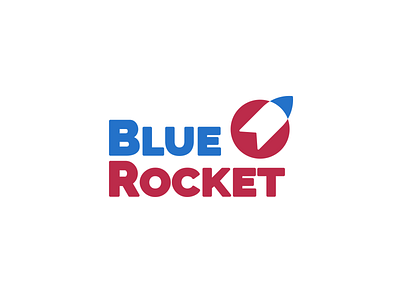Blue Rocket Logo aerospacial branding concept design geometric logo minimal minimalist rocket space vector