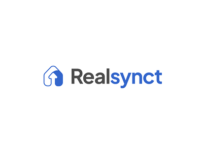 Realsynct Logo booking concept design house logo minimalist synchronization tech vector
