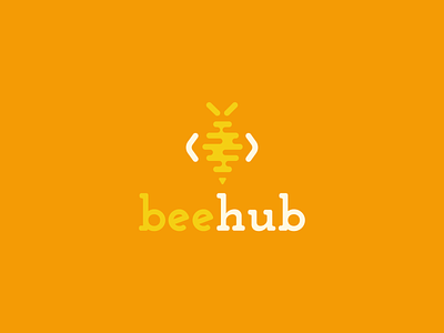 Beehub Logo bee branding coding concept design kids logo minimalist tech vector