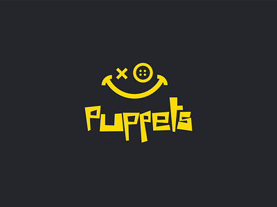 Puppets Logo branding broken concept design doll face grunge happy logo minimalist puppet puppets skateboard sport typography vector