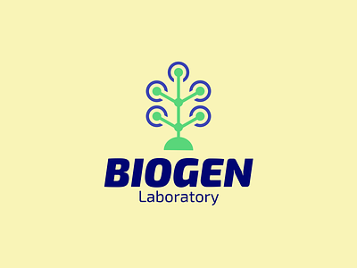 Biogen Logo bio engineering concept design genetic manipulation laboratory logo minimalist tree