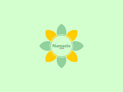 Namaste Yoga Logo 2 concept design flower leaf logo minimalist sun vector yoga