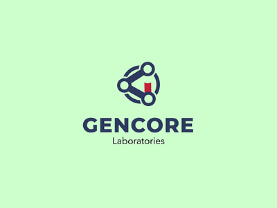 Gencore Logo concept core design g genetic laboratory logo microscope minimalist vector