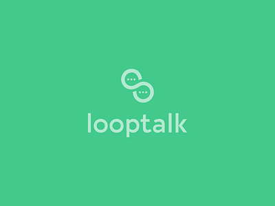 Looptalk Logo bubble chat concept design logo loop minimalist typography vector