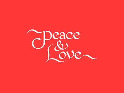 Peace and Love brand branding calligraphy clean concept design flat icon logo typography