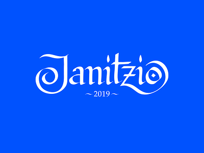 JANITZIO AZUL brand branding calligraphy clean concept design flat logo typography vector
