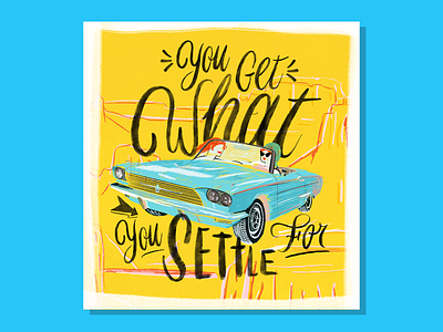 Thelma and Louise hand lettering illustration lettering procreate