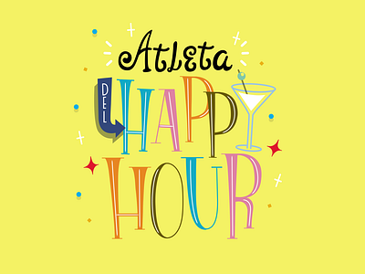 Lettering - Happy Hour design drinks lettering phrase