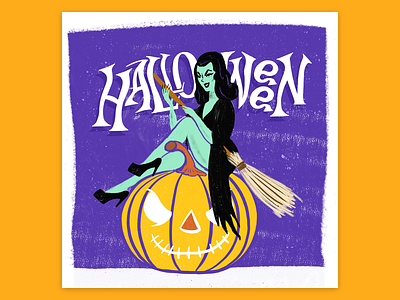 Happy Halloween halloween halloween design illustration ipad pro procreate retro vampira vintage