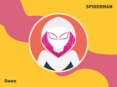 Spider-Man Gwen beautiful illustration ui vector