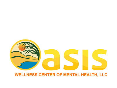 Oasis design flat health and wellness logo oasis oasos oasos typography vector