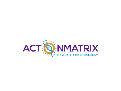 Actonmatrix design healthcare logo typography vector