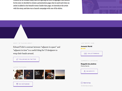 The Footer buttons footer layout purple social