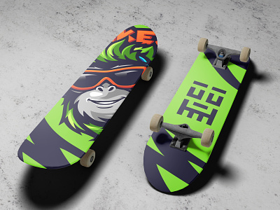 Skateboard Product Mockup 3d board company corporate design generator logo logo mockup mockup psd psd logo mockup realistic skate skateboard mockup