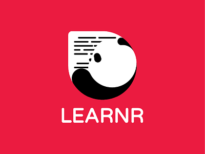 Panda read text Logo illustration logo startup panda