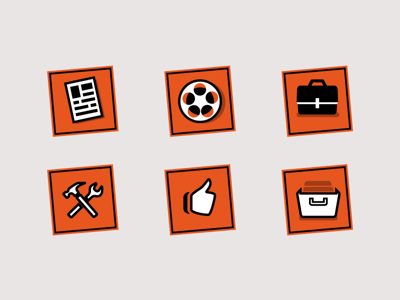 Random Icons icons orange illustration